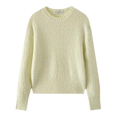 Marc O'Polo/MOP 春季新款时尚花纱圆领羊毛混纺长袖套头针织衫女