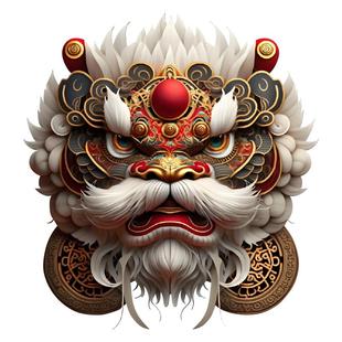 国潮醒狮车贴划痕遮挡貔貅龙图腾汽车电动车个性创意头盔反光贴纸