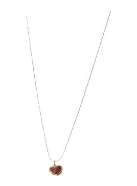 红色滴釉女复古小红心项链