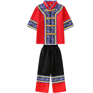 六一吉量舞蹈服男女儿童苗族演出服踏踏乐茶山情歌幼儿民族舞蹈服