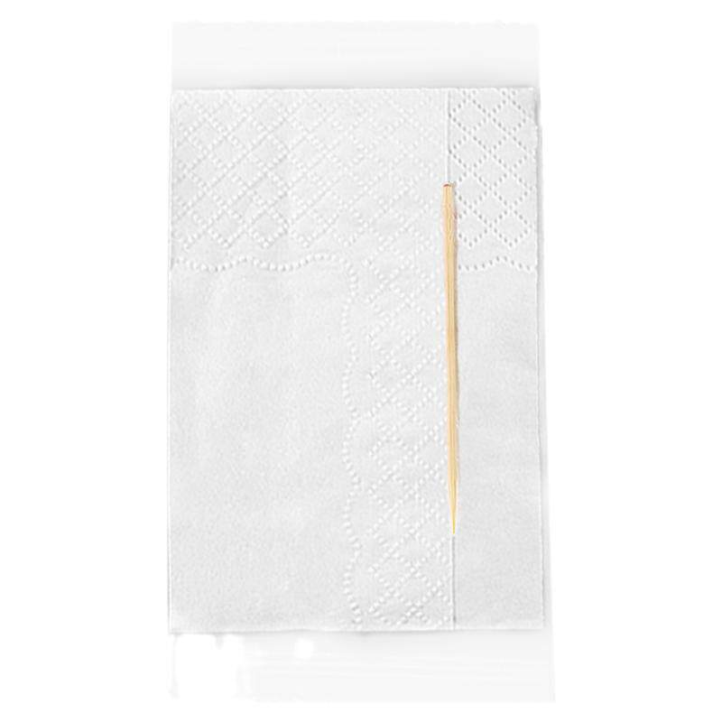 外卖独立包装商用二合一纸巾牙签