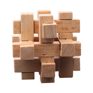 孔明锁鲁班锁全套入门级积木十魔方10智力小学生儿童益智解锁玩具