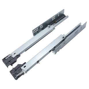 DTC东泰三节缓冲抽屉隐形托底轨道全拉滑轨滑道反弹阻尼底装导轨