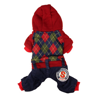 加绒加厚 狗狗衣服秋装泰迪幼犬四脚衣比熊博美宠物小狗棉衣冬季