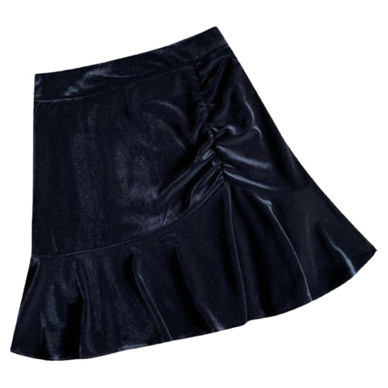 金丝绒甜良服饰小个子短裙a字裙