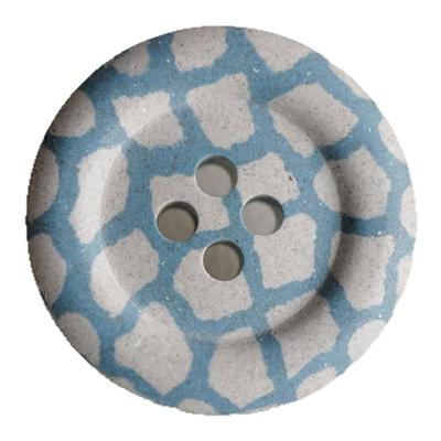 汉麻纤维石色不规则蓝格纽扣