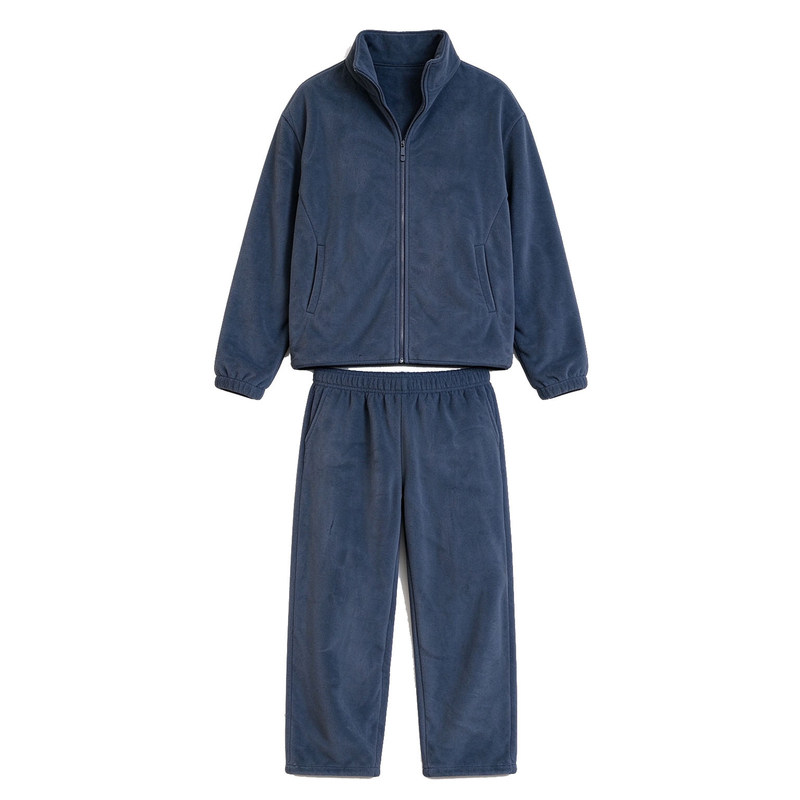 冬加绒加厚男睡衣珊瑚绒居家服保暖宽松可外穿拉链高领家居服套装