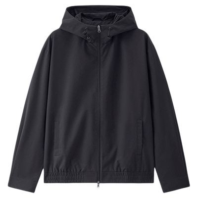 佐丹奴外套男装连帽双头拉链门襟梭织夹克外套 01075075