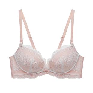 兰卓丽内衣女聚拢小胸显大无钢圈蕾丝文胸红色本命年收副乳防下垂