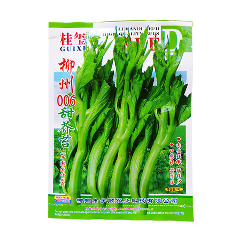 柳州6号甜芥苔种子10克 早熟尖叶型芥菜苔清脆无渣秋季蔬菜种子孑