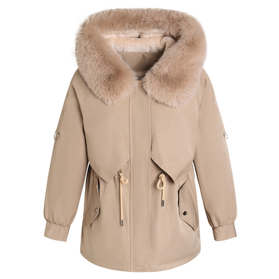 雅鹿妈妈冬装外套派克服新款