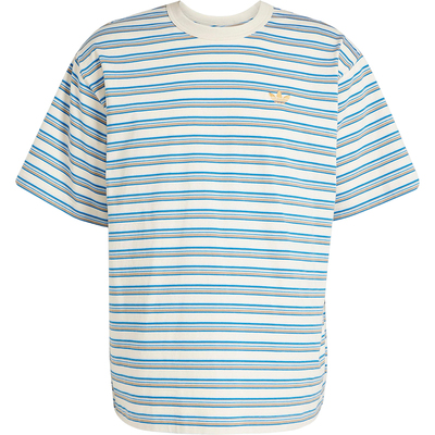 阿迪达斯男士宽松条纹短袖