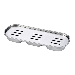 一壶两杯不锈钢小茶盘便携户外阳台长方形沥水盘办公工位单人壶承