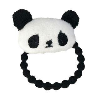 迷你毛绒熊猫发卡女童头饰绑发绳bb发夹可爱宝宝头绳儿童发饰发圈