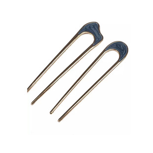 简约发叉同款金属发簪贝壳纸盘发簪子ins网红同款U型合金发饰铁质