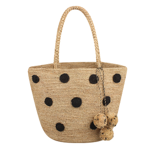 100%拉菲草手工编织草编包包女大容量托特包海边度假风手提单肩包