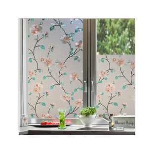 静电彩金套压磨砂玻璃贴膜卧室阳台移门卫生间防窥透光不透明贴纸