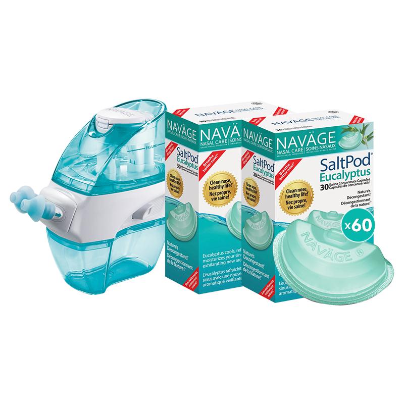 美国NAVAGE负压洗鼻器+桉树精油洗鼻盐*2 鼻炎鼻塞鼻腔冲洗器