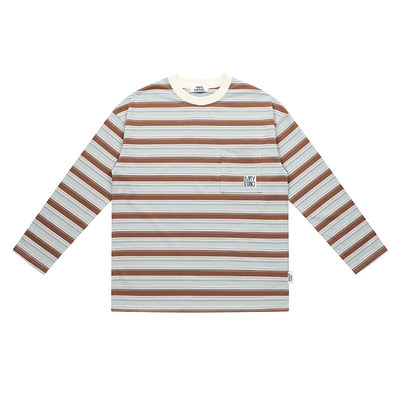 条纹上衣宽松长袖T恤打底衫