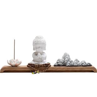 久造中式白瓷如来佛摆件创意家居饰品客厅桌面陶瓷工艺品禅意摆设