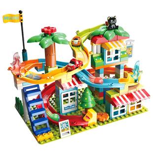 费乐大颗粒积木男女孩子益智力玩具幼儿园宝宝丛林过山车滑道积木