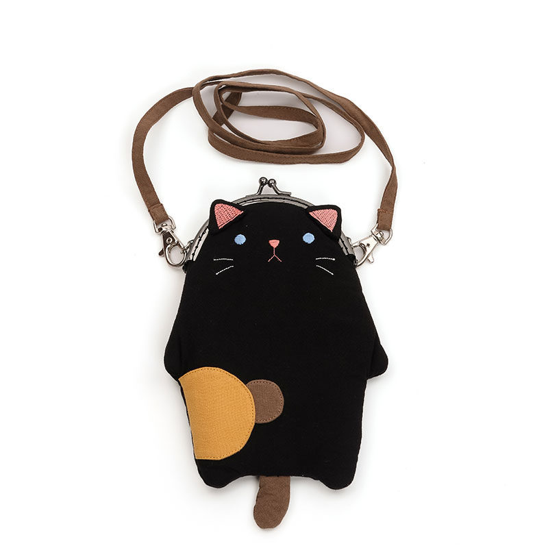 kine猫手机袋挂脖纯棉布可爱卡通