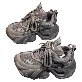 内增高老爹鞋网面秋季新款2025超火松糕厚底运动休闲鞋女爆款冬季