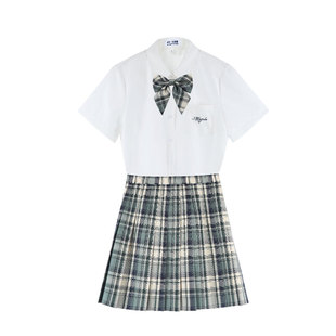 墨秋JK清仓竹吟绿格裙夏季新款 日制校供感优等生制服裙女