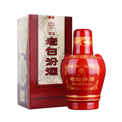 山西汾酒杏花村酒53度醇柔老白汾475ml*1瓶清香型白酒送礼喜宴