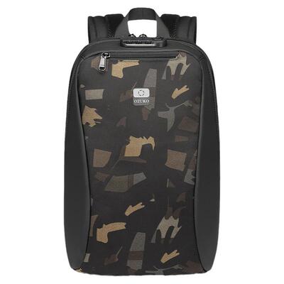 ozuko新款商务背包通勤时尚学生书包休闲防水电脑双肩包backpack