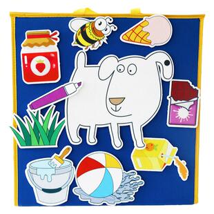 狗狗多彩的一天Dog's colorful day绘本毛毡布偶贴围裙剧教学教具