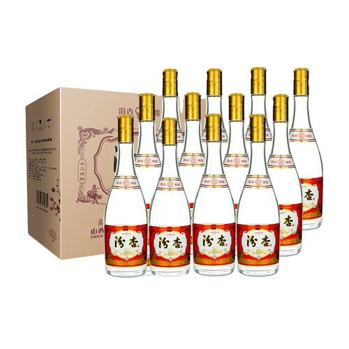 汾杏白酒53度清香型酒高档整箱纯粮食口粮475ml正品瓶装固态法