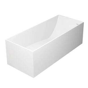 果敢人造石独立浴缸家用小户型长方形浴缸高分子PMMA成人保温浴盆