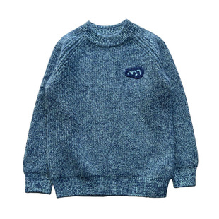 儿童纯山羊绒衫女男童毛衣花纱套头冬季新款加厚中大童洋气打底衫