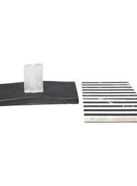 北欧创意黑白条纹托盘摆件