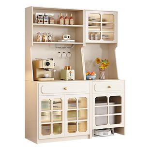 实木餐边柜高柜靠墙一体小户型客厅厨房扫地机器人柜茶水储物柜子