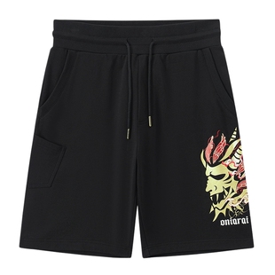 ONIARAI/鬼洗25春夏新品经典羽化鬼头刺绣针织短裤男式 25BU605