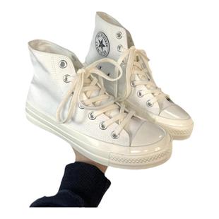 冬季1970s帆布鞋女生冈山久留米低帮纯色小白鞋百搭高帮板鞋男鞋