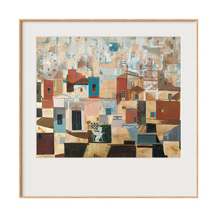 鳟鱼 斯皮罗斯小众艺术装饰画客厅画餐厅正方形风景挂画卧室壁画