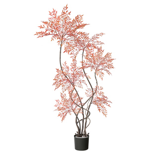 南天竹仿真绿植红色高端轻奢室内客厅大盆栽落地摆件中古风假植物