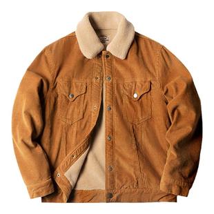 马登工装美式复古灯芯绒夹克棉服巴恩风仿羊羔毛外套加厚棉衣男冬