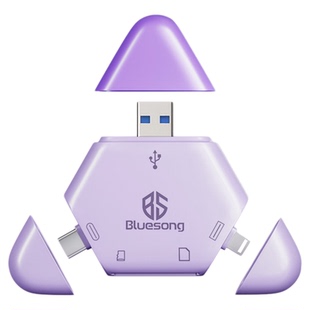 Bluesong适用大疆pocket3读卡器苹果action4相机5配件三合一sd卡手机连接tf电脑高速内存闪迪转换proket3导出