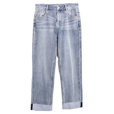 ZOLLE直筒复古牛仔裤九分裤