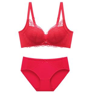 都市丽人官方正品文胸套装大红色中国红喜庆新娘结婚本命年内衣