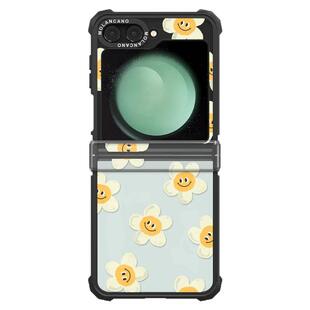 韩国molancano三星折叠磁吸手机壳可爱创意笑脸适用Galaxy Z Flip6透明防摔7保护壳雏菊保护套5网红小众清新