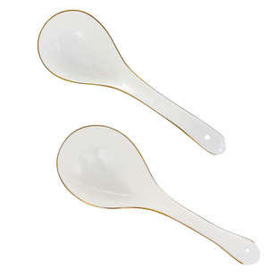 家用大汤勺长柄勺调羹勺陶瓷描金大勺骨瓷马戈勺酒店勺粥勺稀饭勺