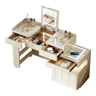 鹿匠保险柜化妆柜一体家用1米宽床头柜防盗保险箱指纹密码箱小户型卧室带智能化妆镜隐藏式首饰梳妆台保管箱