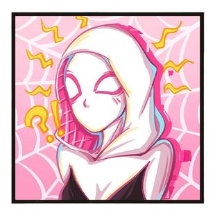 女蜘蛛侠温格情侣卡通数字油画diy手绘丙烯油彩画创意装饰画挂画|