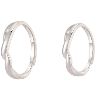 AJIDOU阿吉豆戒指女925银情侣时尚对戒首饰简约设计素圈潮流指环