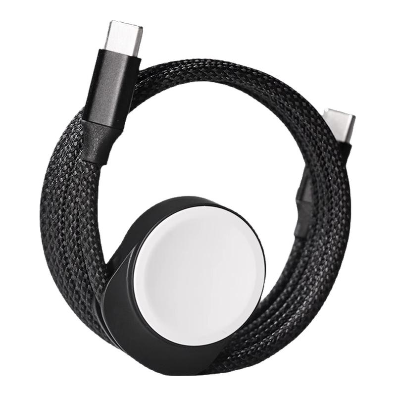 SMALLCLIP磁吸充电线适用苹果15/16promax手机AppleWatchUltra手表笔记本无线充二合一100W快充数据线type-c